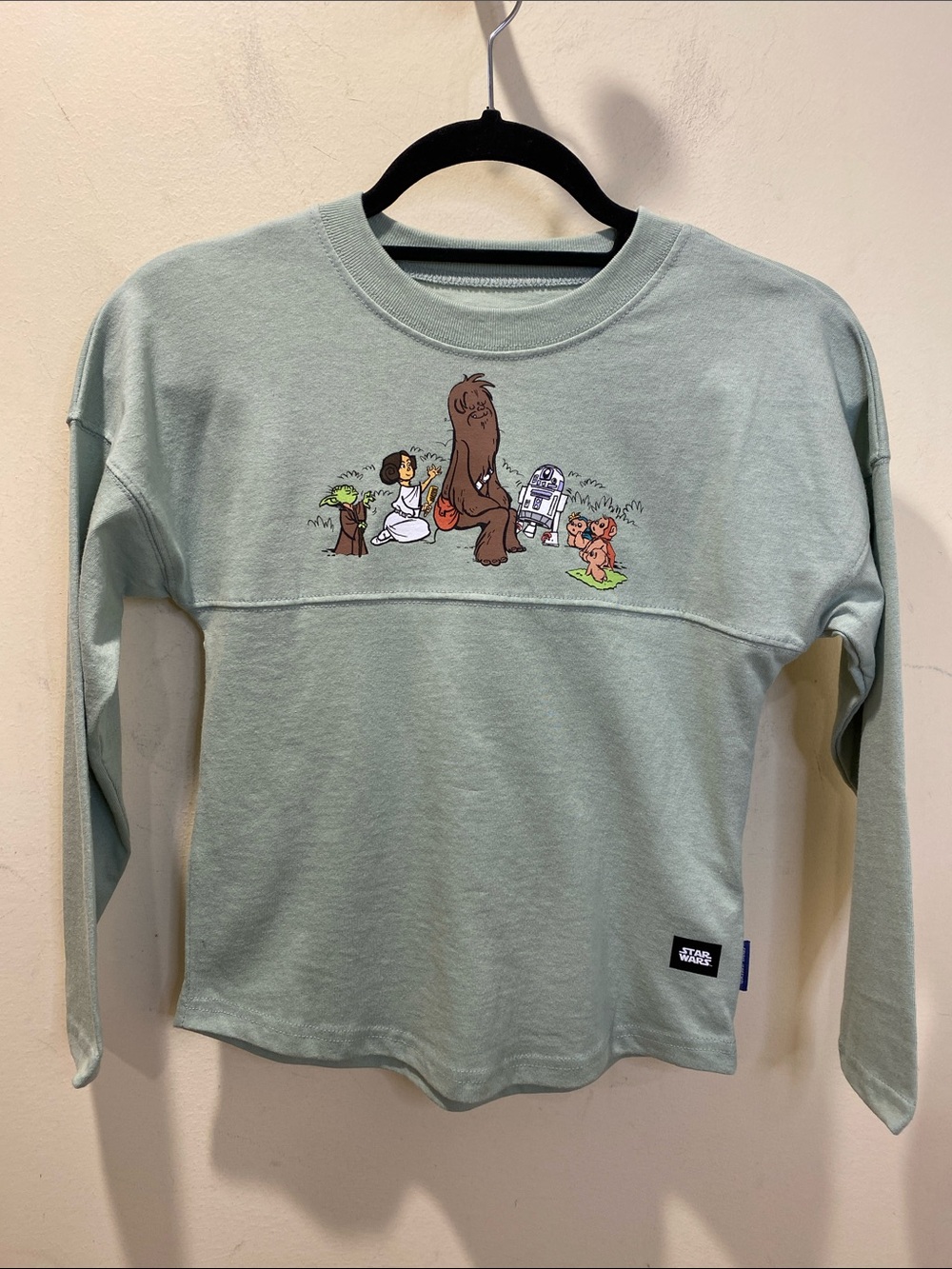 Star Wars Sage Green Crewneck Sweatshirt with Character Graphic Kids  Sz S (5/6)